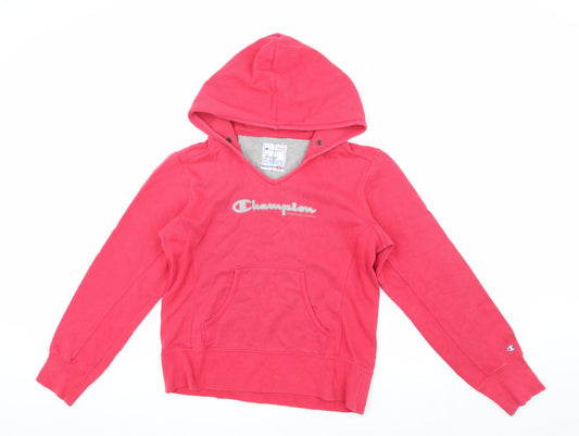 Womens UK Size M Champion Red Pullover Hoodie