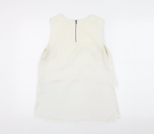 Warehouse Women’s White Blouse, Size 8, Sleeveless