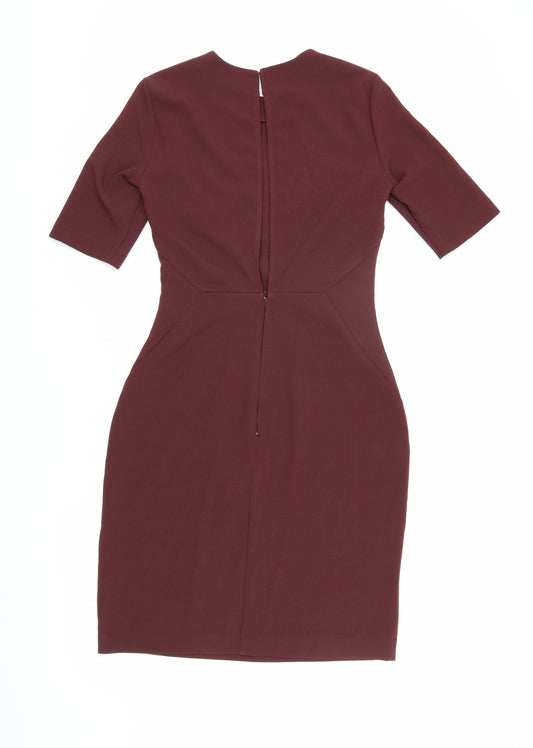 H&M Women's Red Sheath Dress - Size 8