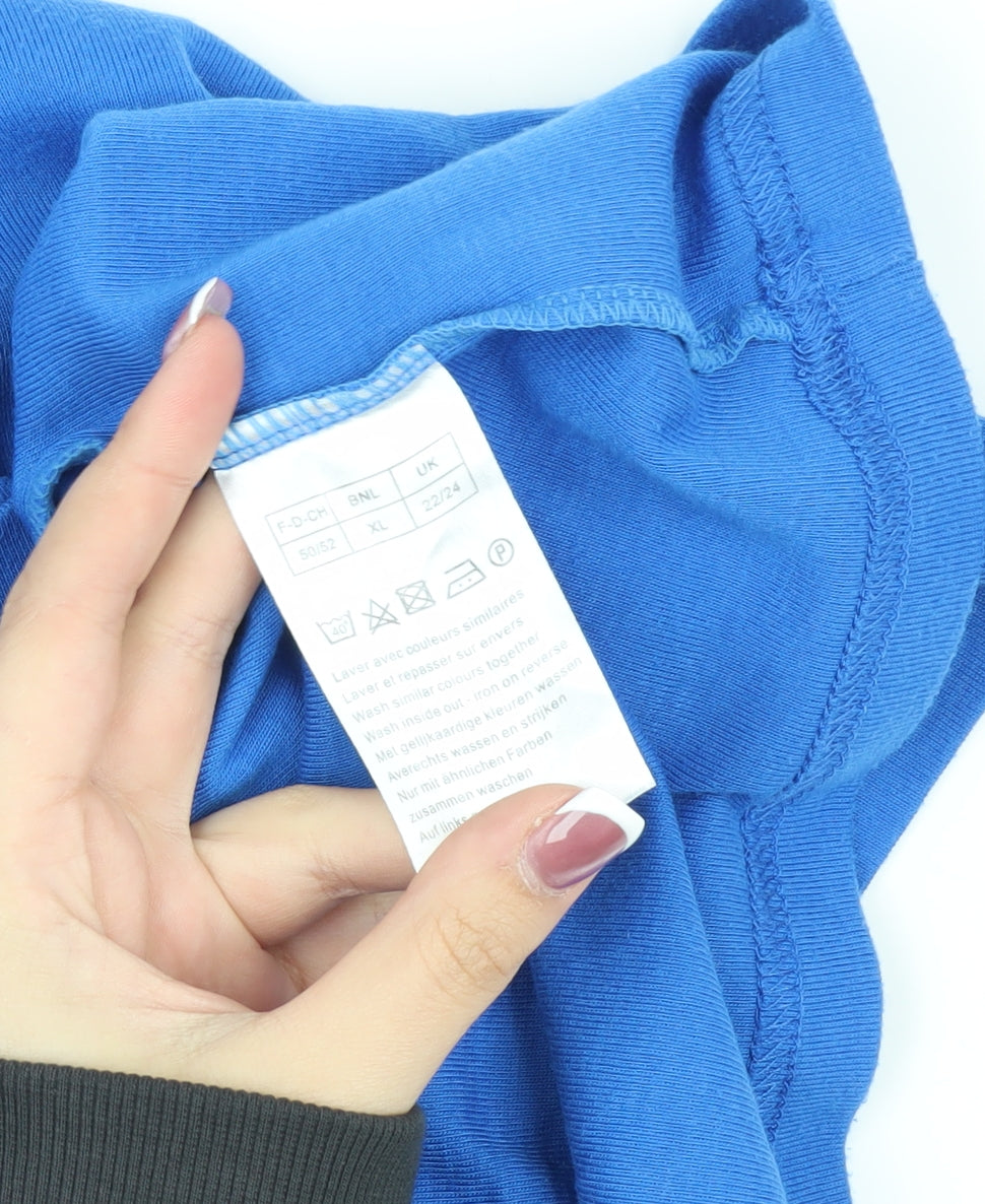 Damart Women's Blue Embroidered T-Shirt XL