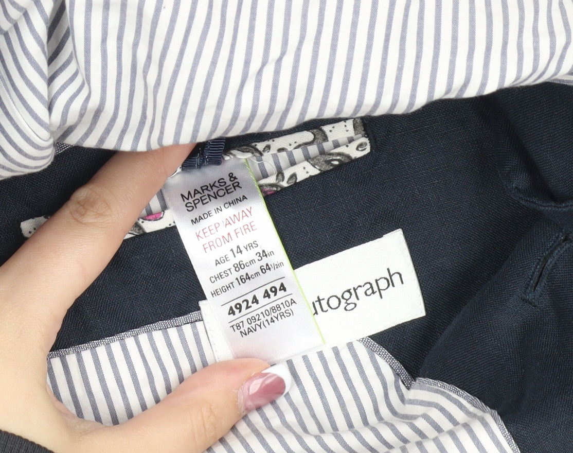 Marks and Spencer Girls Blue Blazer 14 Years