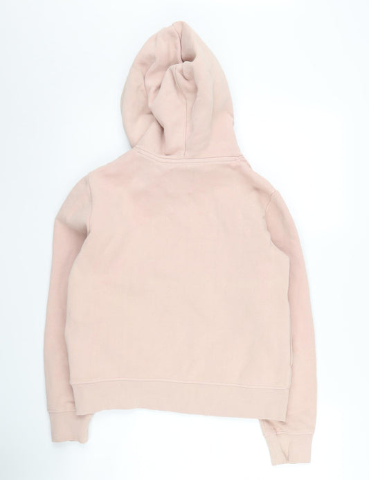 Superdry Women's Pink Pullover Hoodie, Size 8, Logo Accent