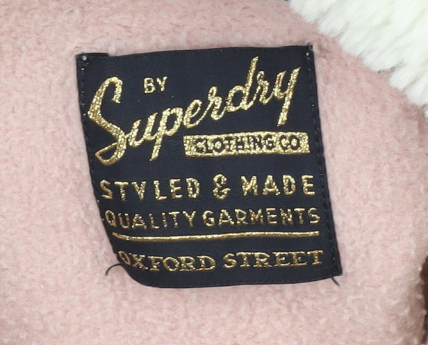 Superdry Women's Pink Pullover Hoodie, Size 8, Logo Accent