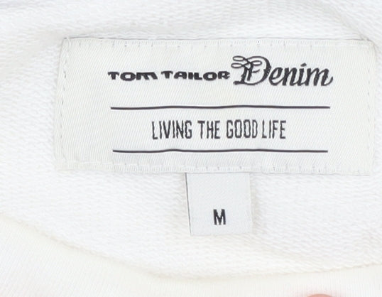 Tom Tailor Men's White Logo Sweatshirt M