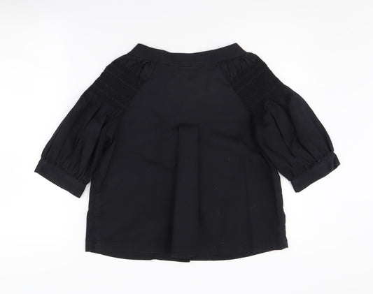 Womens UK Size 6 DKNY Black Basic Blouse