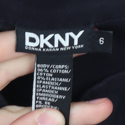 Womens UK Size 6 DKNY Black Basic Blouse