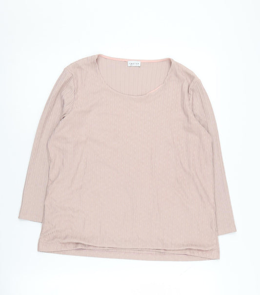 Womens UK Size 14 Eastex Beige Basic T-Shirt
