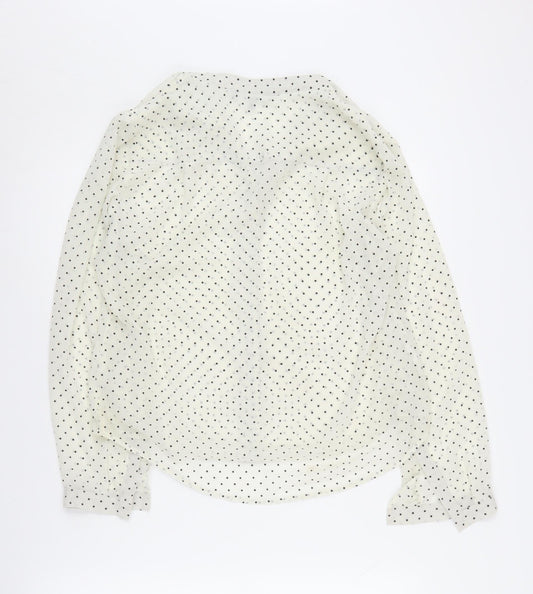 Laura Ashley Women's White Polka Dot Blouse UK 12