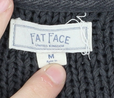 Fat Face Women's Black V-Neck Knit Pullover M