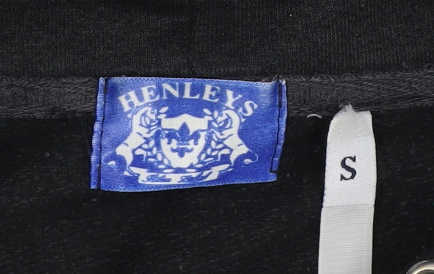 Mens UK Size S Henleys Black Pullover Hoodie