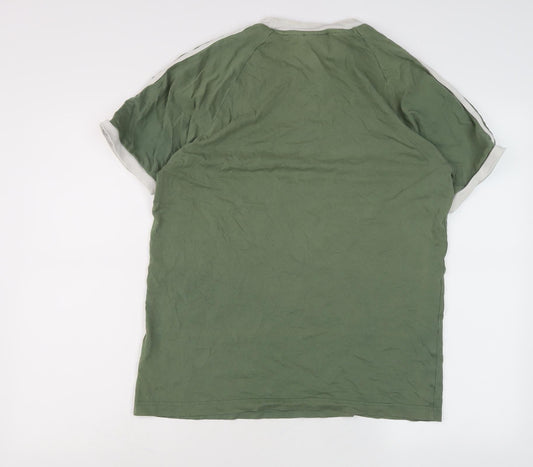 Adidas Men's Green M T-Shirt Regular Fit
