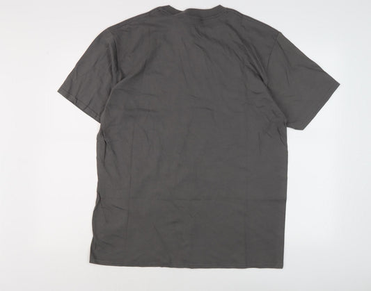 UFC Men's Grey L Graphic T-Shirt Sports Casual