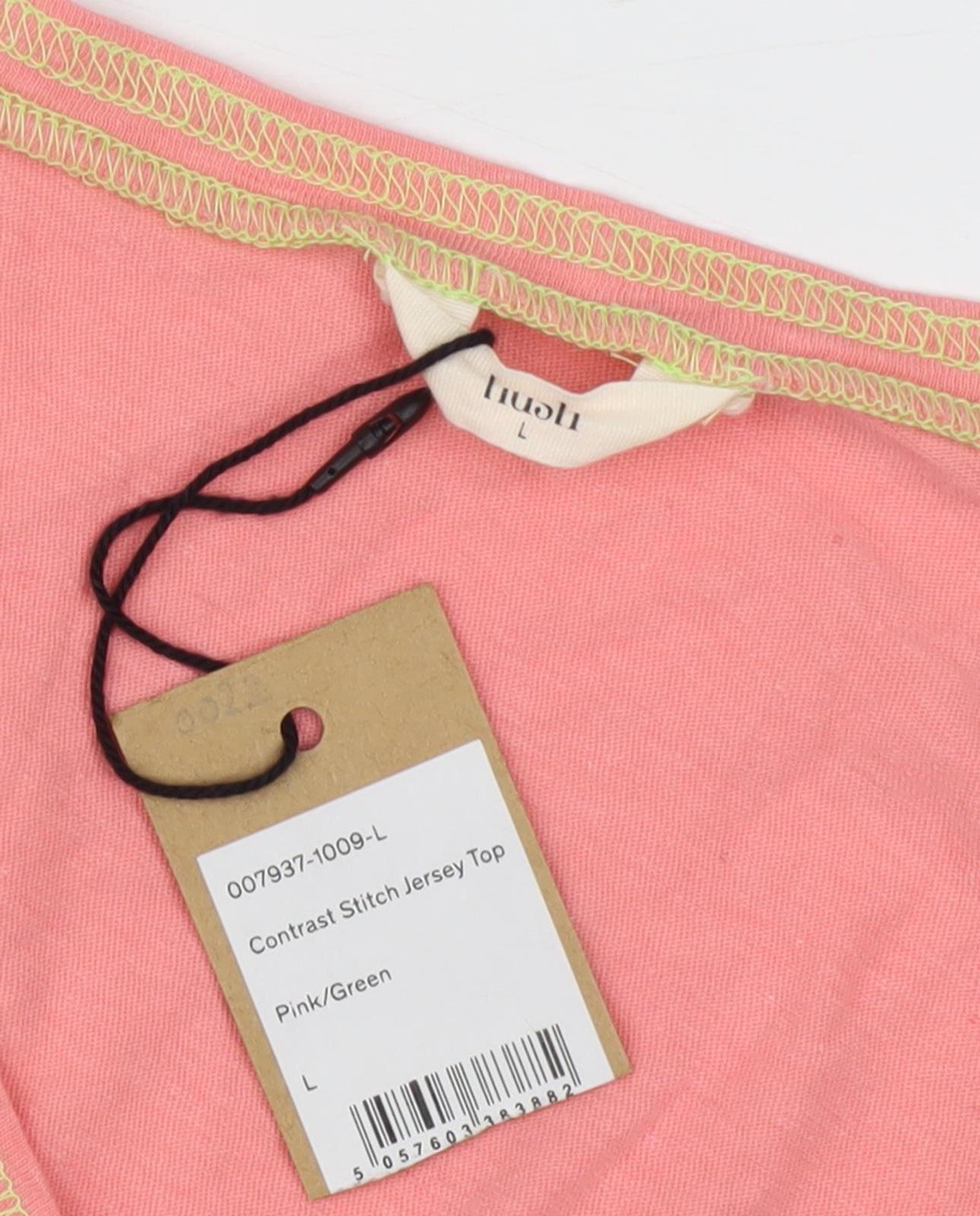 Hush Women's Pink Jersey T-Shirt Size L Long Sleeve