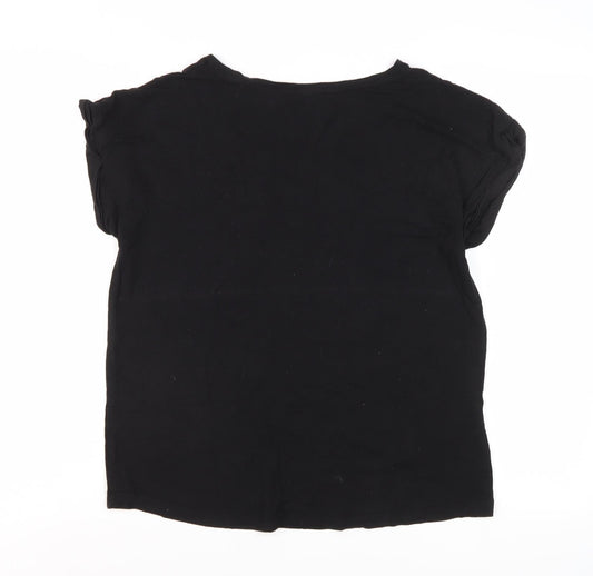Womens UK Size L MNG Black Basic T-Shirt