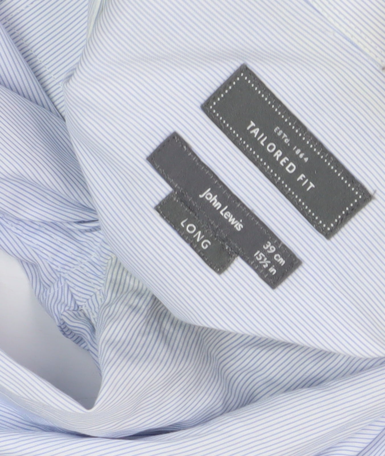 Mens UK Collar Size 15.5 John Lewis Smart Blue Dress Shirt