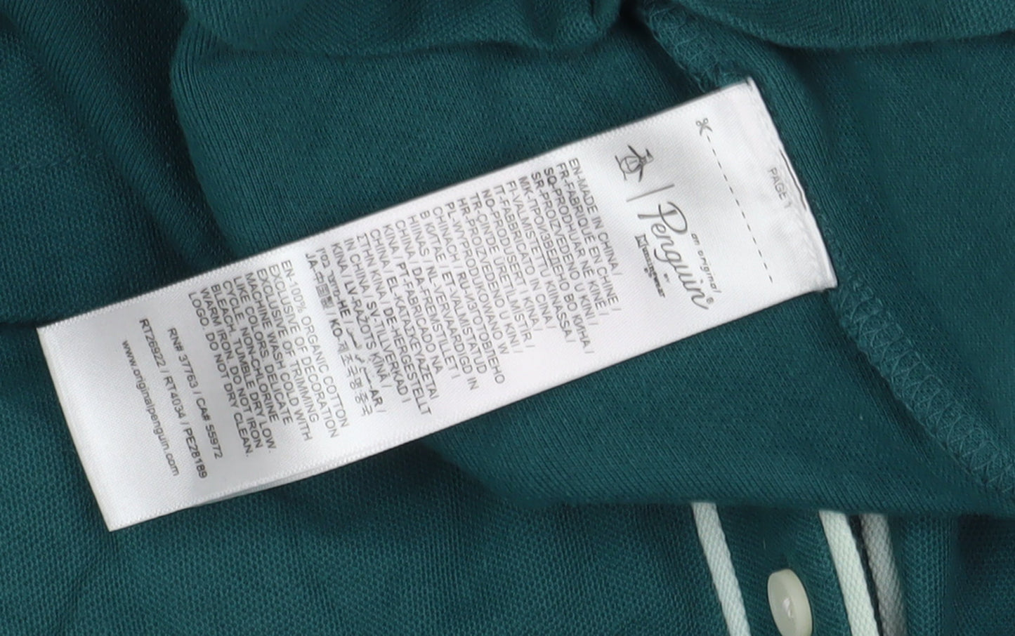 Penguin Men's Green Short Sleeve Polo, Size M