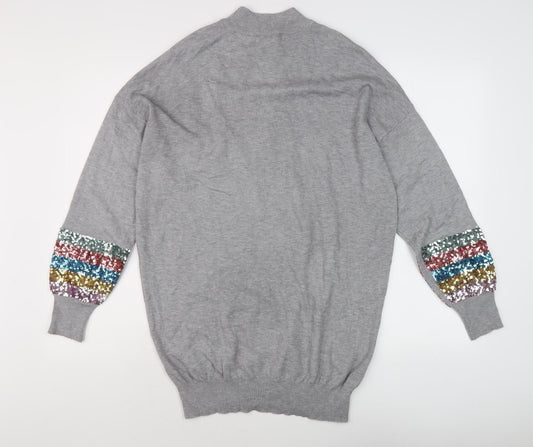 Womens UK Size 14 M&Co Grey Pullover Jumper