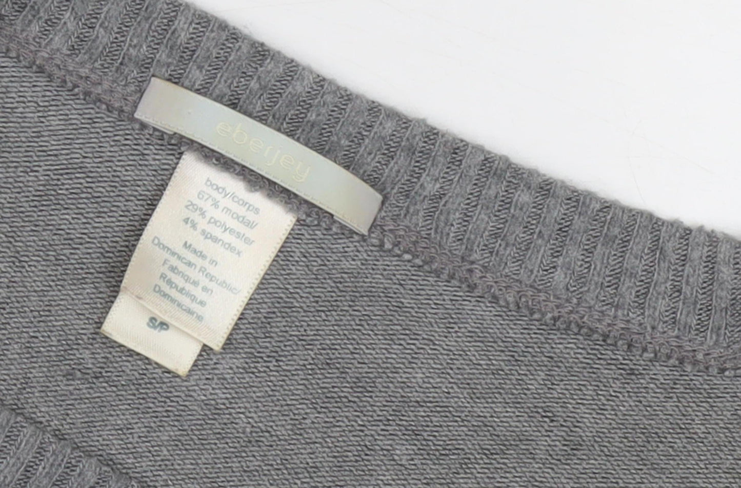 Eberjey Women's Grey Relaxed Knit Pullover Jumper S