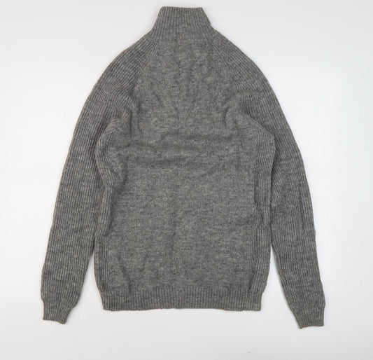 Racing Green Men's Grey Wool Pullover, Size M