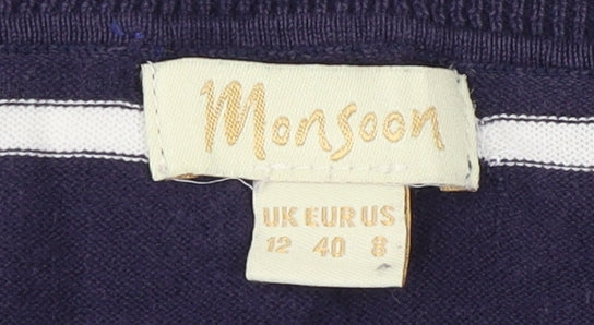 Womens UK Size 12 Monsoon Blue Pullover Jumper