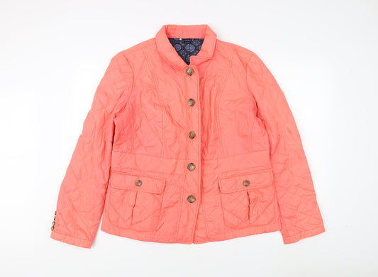Womens UK Size L Lands' End Pink Quilted Coat