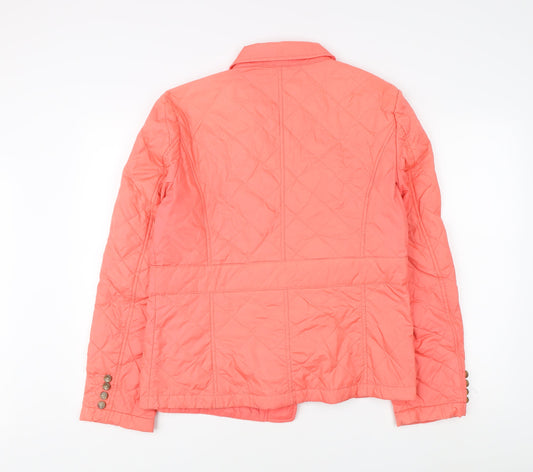 Womens UK Size L Lands' End Pink Quilted Coat