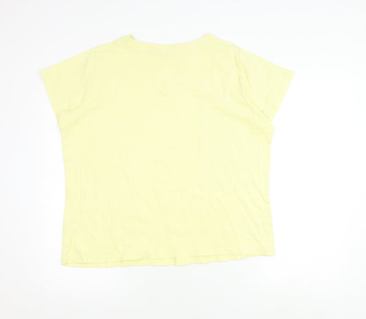 Womens UK Size XL Isle Essentials Yellow Basic T-Shirt