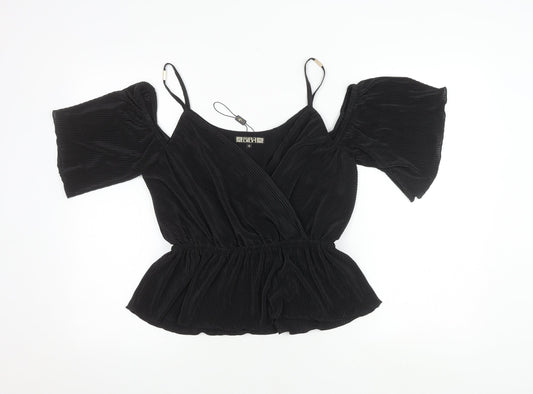 BIBA Women's Black Wrap Blouse, Size 10, New