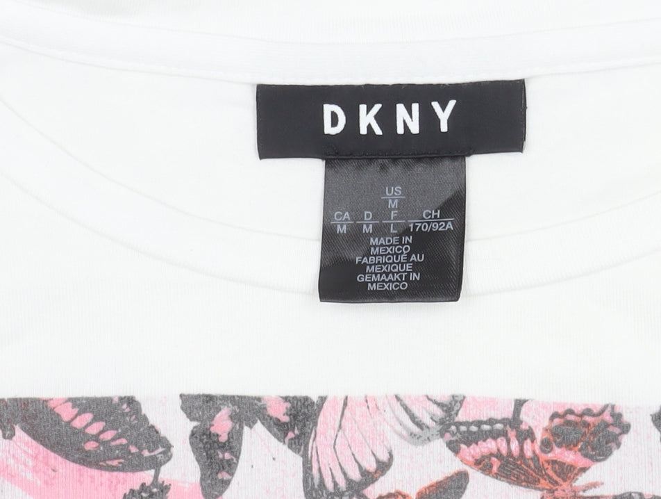 Womens UK Size M DKNY White Basic T-Shirt