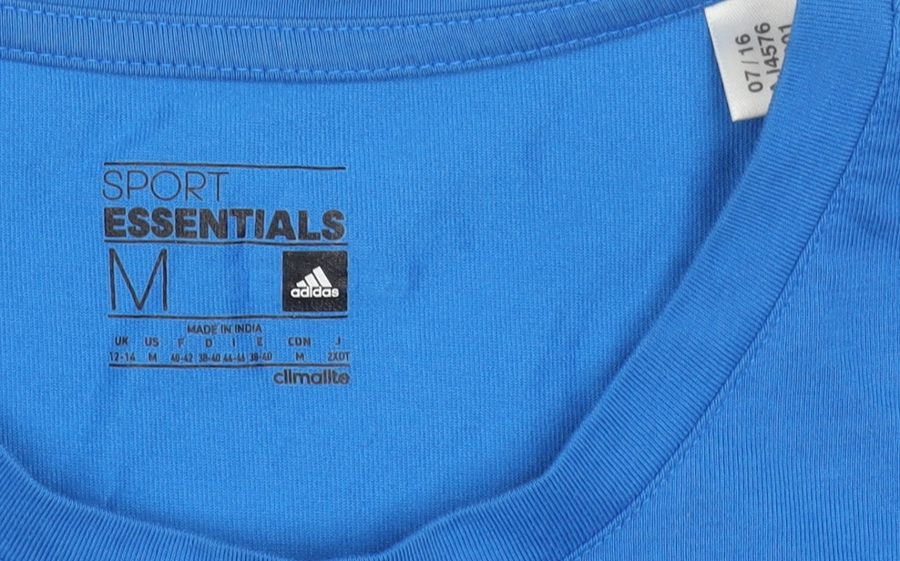 Adidas Men's M Blue Crew Neck Short Sleeve T-Shirt