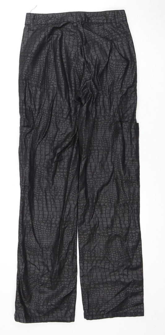 Womens UK Size 8 PRETTYLITTLETHING Regular Fit Black Trousers