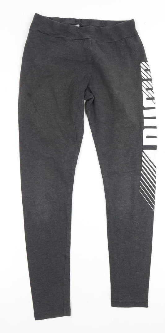 Womens UK Size 12 PUMA Slim Fit Leggings Black Trousers