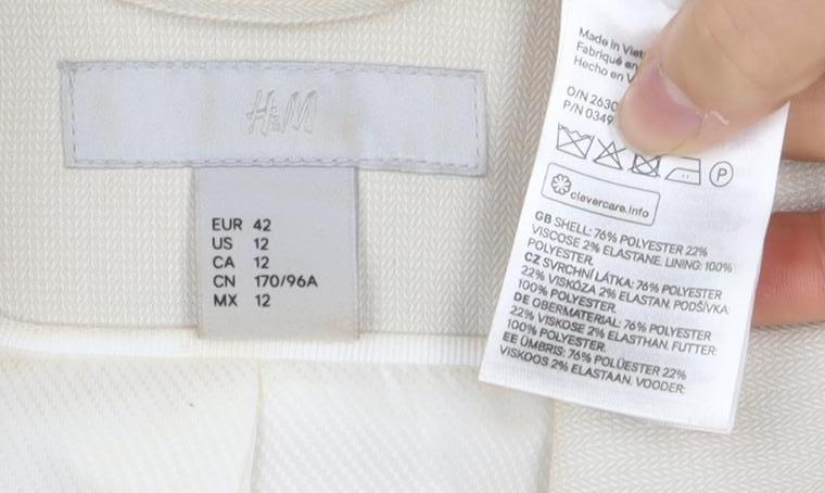 H&M Women's Ivory Blazer, Size 14, Business Casual