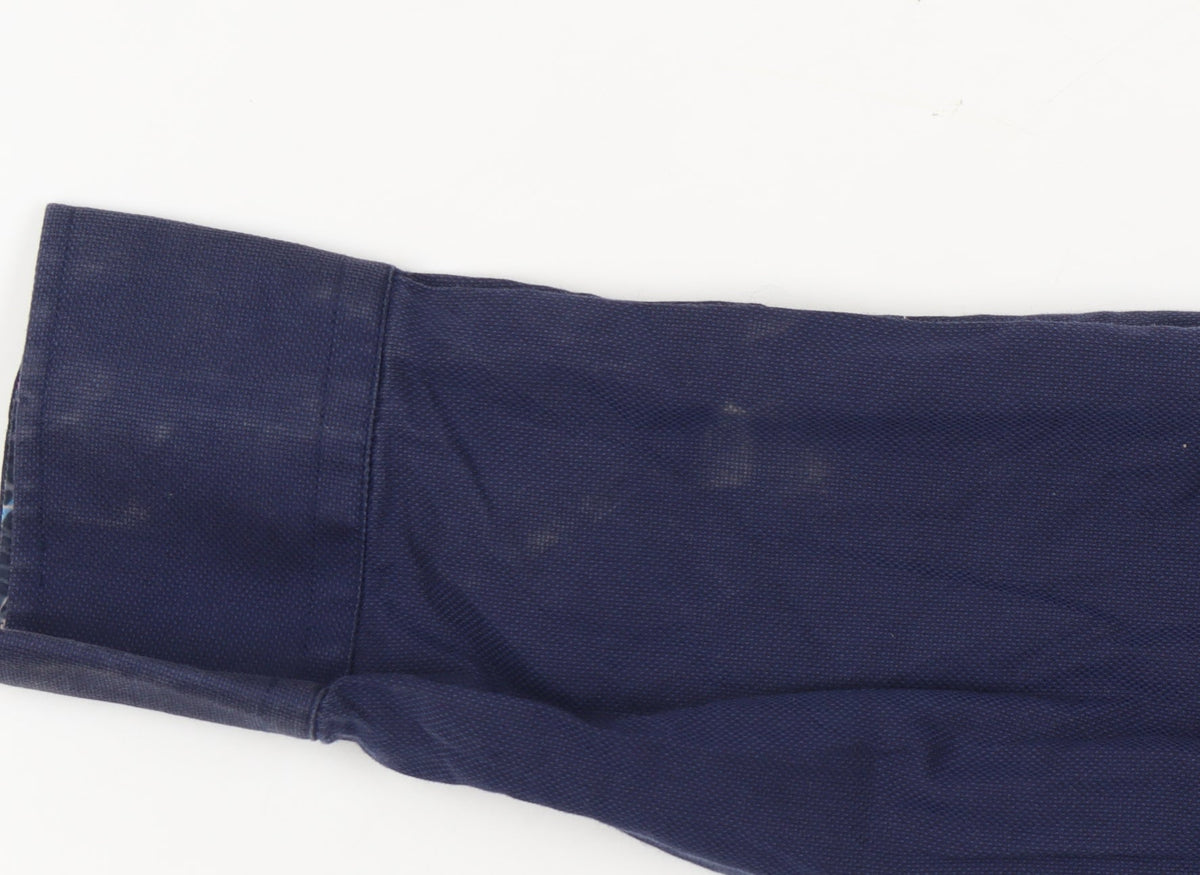 Additional view of Feraud Vintage Men's Blue Button-Up Shirt, size 17.5