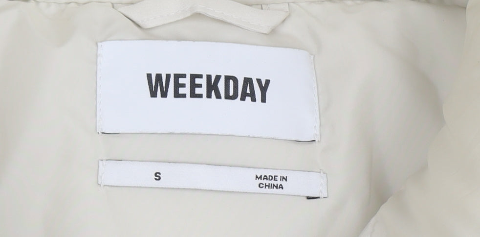 Mens UK Size S Weekday Ivory Puffer Jacket