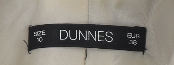 Brand and care label for Dunnes Women's Beige Mid-Length Toggle Coat, size 10