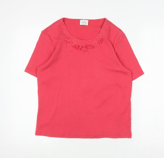 Womens UK Size 10 Eastex Red Basic T-Shirt