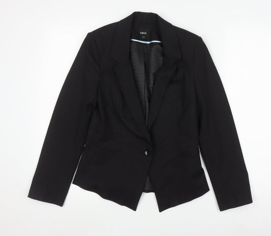 Womens UK Size 8 Oasis Regular Black Blazer