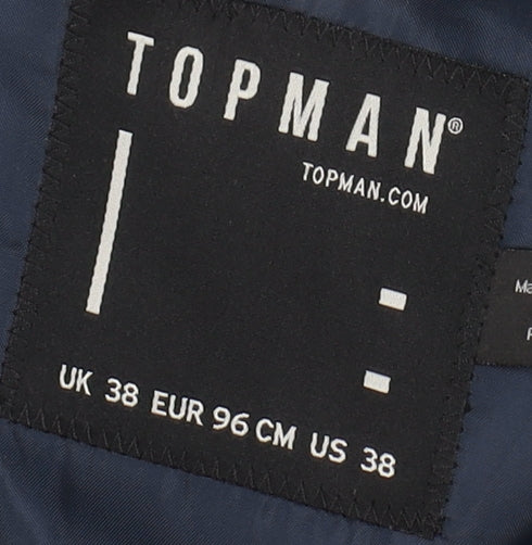 Mens UK Size 38 Topman Regular Blue Suit Jacket