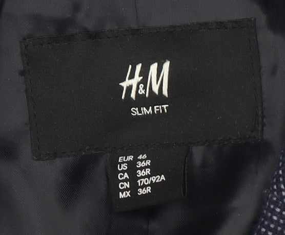 Mens UK Size 36 H&M Regular Blue Suit Jacket