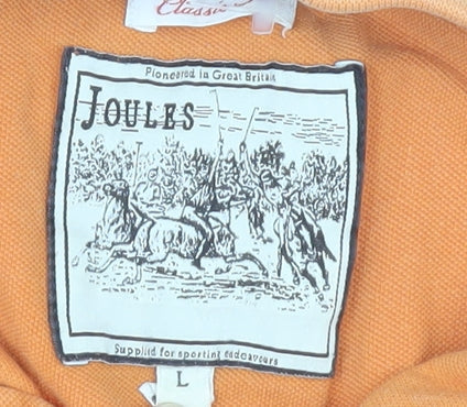 Joules Men's Orange Polo Shirt L Classic Style
