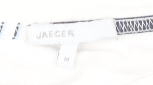 Jaeger Women's White Striped T-Shirt M