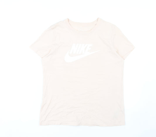 Additional front view of Nike Beige unisex t-shirt medium sports casual