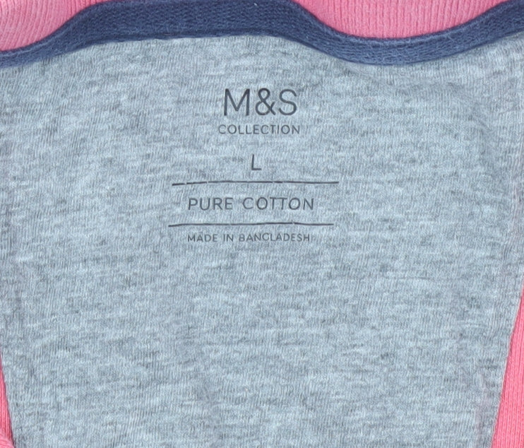 Marks and Spencer Men's Pink Polo Shirt Size L