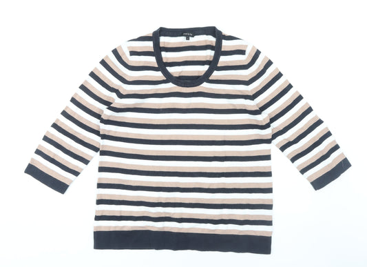 Additional front view of Jaeger Women's Multicoloured Stripe jumper L