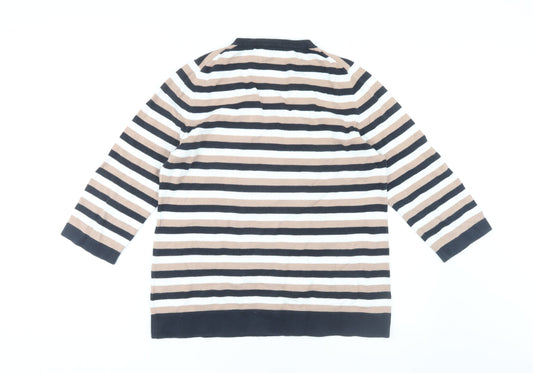 Jaeger Women's Multicoloured Stripe Pullover Jumper L