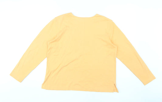 Lands' End Women's Orange M Basic Long Sleeve T-Shirt