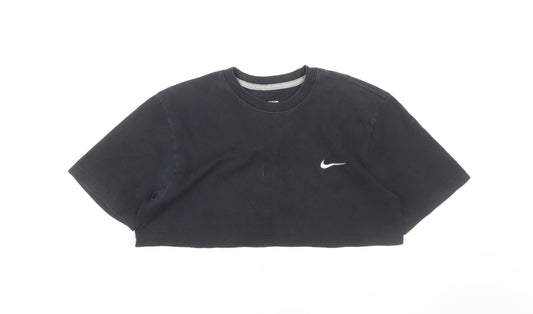 Additional front view of Nike Black Crop T-Shirt M unisex adults regular fit
