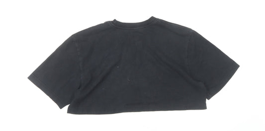 Nike Black Crop T-Shirt M Unisex Adults Regular Fit