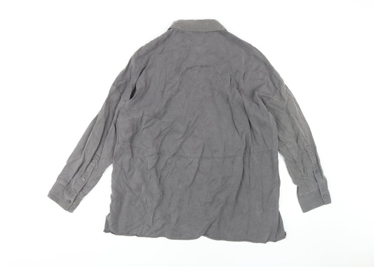 Womens UK Size S COS Grey Basic Button-Up